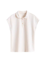 Load image into Gallery viewer, Cropped Sleeve Polo Top in Cream