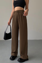 Load image into Gallery viewer, Tailored Straight Leg Trousers in Brown