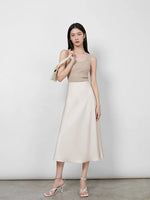 Load image into Gallery viewer, Classic Bias Cut Slip Skirt in Champagne- S