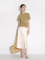 Load image into Gallery viewer, Classic Bias Cut Slip Skirt in Champagne- S