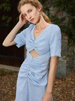 Load image into Gallery viewer, Jenn Gingham Cutout Summer Dress