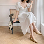 Load image into Gallery viewer, Starry Puff Sleeve Dress in White