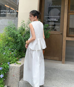Load image into Gallery viewer, Textured Flare Maxi Skirt in White
