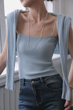 Load image into Gallery viewer, Ribbed Camisole + Cardigan Set [2 Colours]
