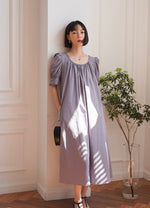 Load image into Gallery viewer, Puff Sleeve Pocket Tent Maxi Dress in Purple
