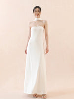 Load image into Gallery viewer, Halter Off Shoulder Maxi Gown in White
