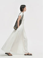 Load image into Gallery viewer, High Neck Pocket Maxi Dress in White
