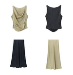 Load image into Gallery viewer, Satin Drape Top + Skirt Set [3 Colours]
