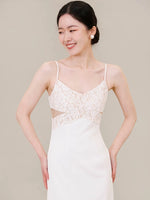 Load image into Gallery viewer, Lace Cutout Maxi Dress in White
