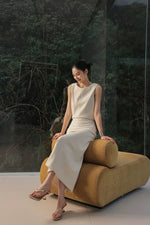 Load image into Gallery viewer, Sleeveless Line Dress in Cream
