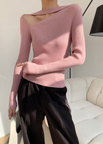 Load image into Gallery viewer, Asymmetric Cut Drape Top in Pink
