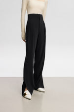 Load image into Gallery viewer, High Waist Split Hem Tailored Trousers in Black
