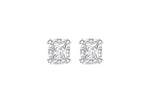 Load image into Gallery viewer, Square Cluster Diamante Pearl Earrings
