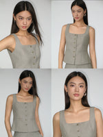 Load image into Gallery viewer, Tailored Peplum Vest [2 Colours]
