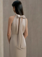 Load image into Gallery viewer, [Customizable] Satin Ribbon Tie Back Twist Gown [3 Colours]
