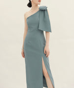 Load image into Gallery viewer, Toga Bow Slit Midi Dress [4 Colours]
