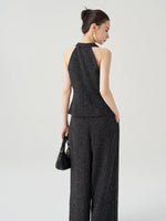 Load image into Gallery viewer, Tweed Peplum Top + Trousers Set [2 Colours]
