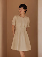 Load image into Gallery viewer, Pin Gathered Pocket Dress in Beige
