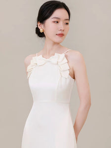 Bow Cami Gown in White