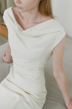 Load image into Gallery viewer, Korean Wide Shoulder Sheath Midi Dress [2 Colours]
