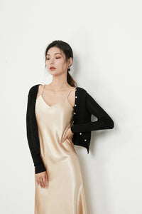 V Cami Slip Dress in Champagne