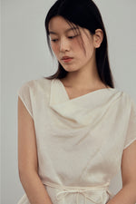 Load image into Gallery viewer, Korean Tencel Blend Wrap Tie Blouse [2 Colours]
