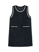 Load image into Gallery viewer, Tweed Pocket Edge Shift Dress in Black
