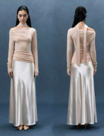 Load image into Gallery viewer, Toga Drape Top// Satin Maxi Skirt [2 Colours]
