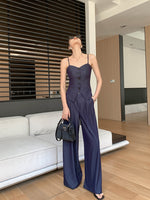 Load image into Gallery viewer, Sweetheart Cami Top + Trousers Set in Navy
