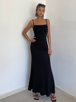 Load image into Gallery viewer, Shirring Cami Maxi Dress in Black
