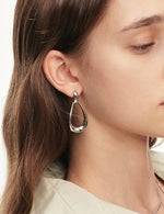 Load image into Gallery viewer, Oval Loop Drop Earrings in Silver
