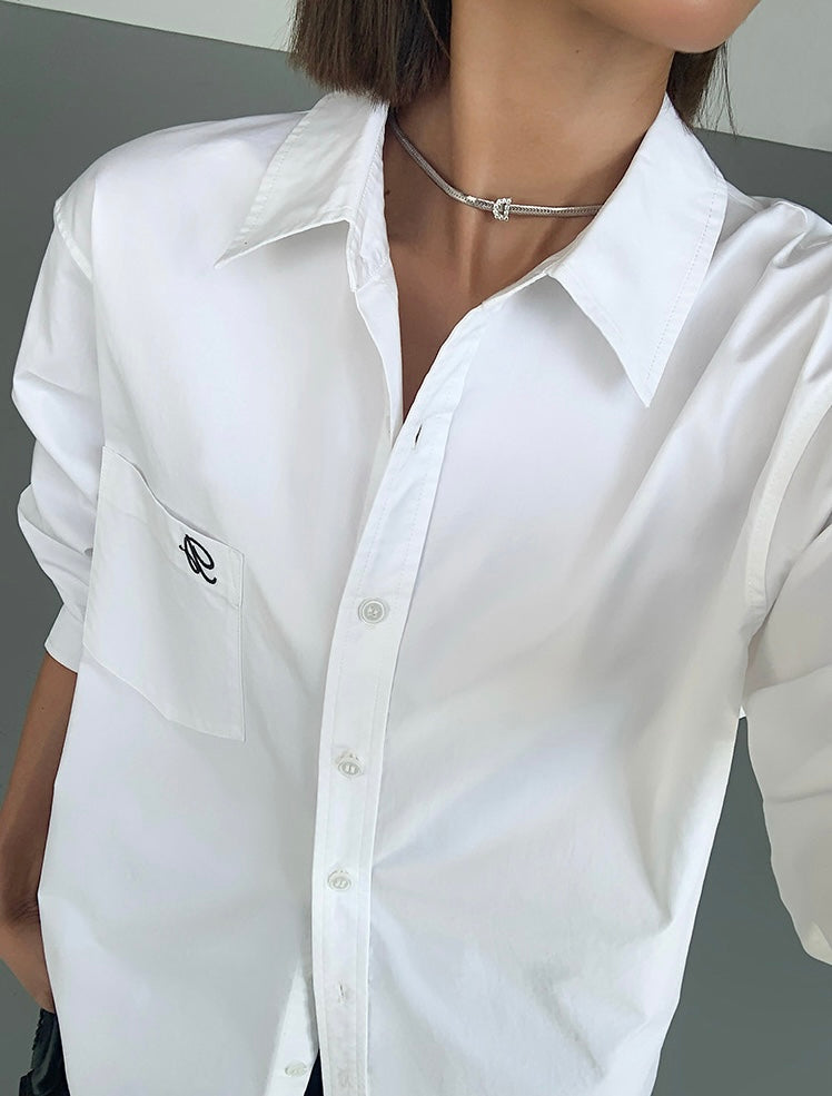 Embroidered Logo Pocket Shirt [3 Colours]