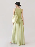 Load image into Gallery viewer, Kiki Drop Waist Cami Maxi Dress in Green
