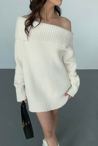 2- Way Woolly Knit Dress Sweater [2 Colours]