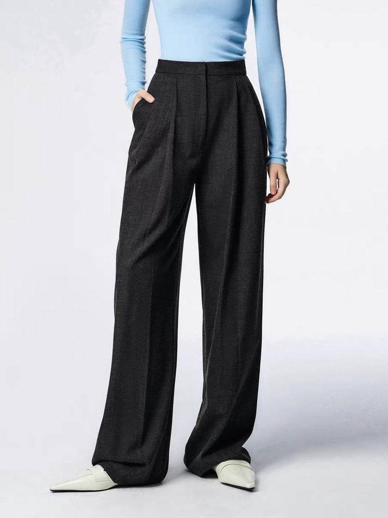 Melange Hook Trousers in Dark Grey