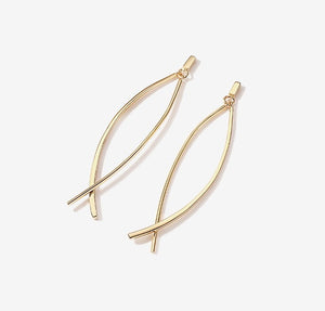 Curved Line Drop Earrings