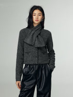 Load image into Gallery viewer, Woolen Jacket + Scarf Set in Grey
