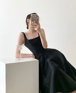 Load image into Gallery viewer, Sleeveless Flare Midi Dress in Black
