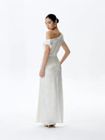 Load image into Gallery viewer, [Customizable] Printed Satin Toga Gown in White
