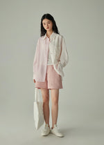 Load image into Gallery viewer, Duo Striped Oversized Shirt in Pink/White

