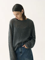 Load image into Gallery viewer, Tencel Wool Blend Fine Knit Sweater [2 Colours]
