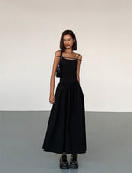 Load image into Gallery viewer, Double Cami Strap Maxi Dress in Black

