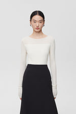 Load image into Gallery viewer, Wool Blend Duo Tone Knitted Top [2 Colours]
