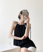 Load image into Gallery viewer, Ribbon Tie Long Top in Black
