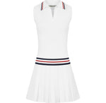 Load image into Gallery viewer, Sleeveless Pique Tennis Dress in White
