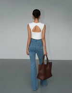 Load image into Gallery viewer, Sleeveless Cutout Back Top in White
