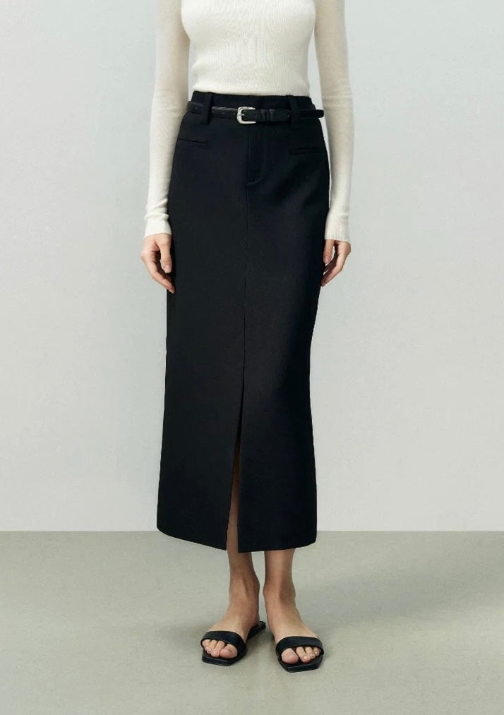 H-Line Slit Skirt [3 Colours]