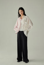 Load image into Gallery viewer, Duo Striped Oversized Shirt in Pink/White
