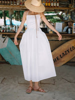 Load image into Gallery viewer, Double Tie Back Cami Maxi Dress in White
