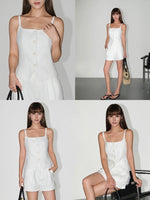 Load image into Gallery viewer, Tencel Blend Cami Vest Top // Tailored Pleat Shorts [2 Colours]
